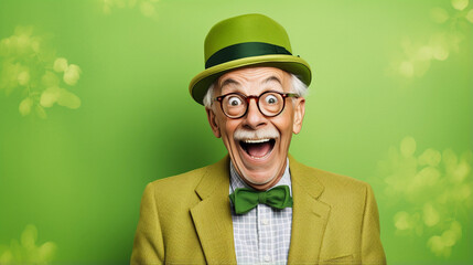 Old Man Making a St. Patrick's Day Face