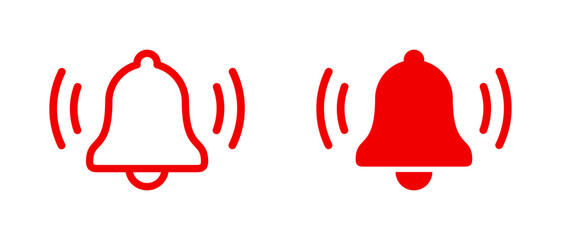Red bell icon set