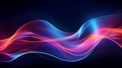 Naklejka premium Style art background, glowing neon lines, waves. Data transfer concept. Symbol of creativity, bright manifestation. Banner