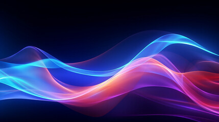 Style art background, glowing neon lines, waves. Data transfer concept. Symbol of creativity, bright manifestation. Banner