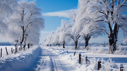 winter landscape with snow covered trees