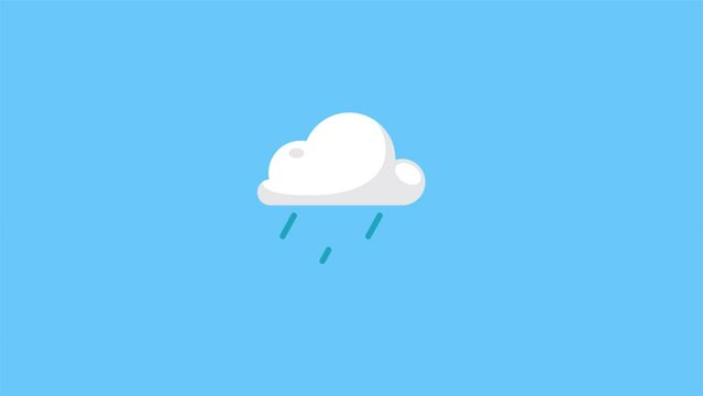 Clouds and raindrops. Rain animation with clouds.