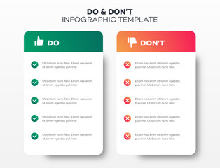 Do and dont infographic template vector 10 eps