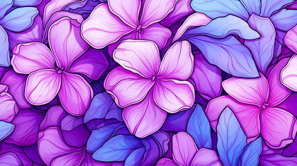 Floral art collage with modern exotic and retro-style colors and shapes. For wall art, covers, interior decoration, and backgrounds.