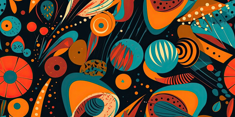 Fototapeta premium A colorful background with shapes and colors - Generative AI