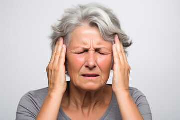 Portrait of a woman with headache