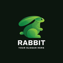 Rabbit Gradient Logo Vector Icon Illustration