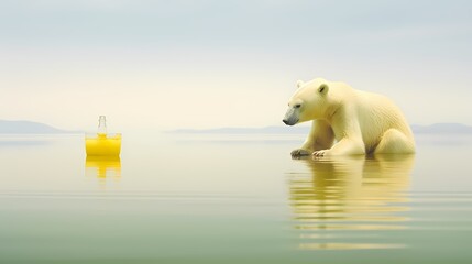 „Уроните у минималистичку сцену у којој поларни медвед седи на мору са лимунадом