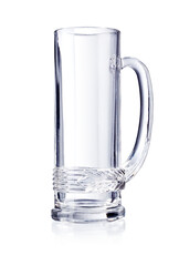 empty beer glass isolated