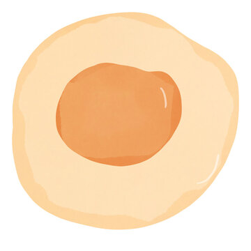 fried egg, hand drawn, transparency illustration.