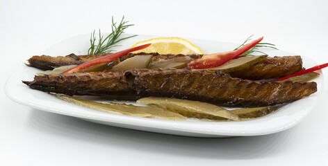 smoked mackerel with olive oil