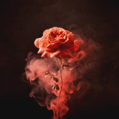 Rose Covered in Smoke