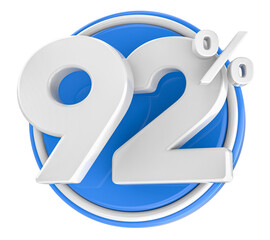 Label Number 3D White With Blue