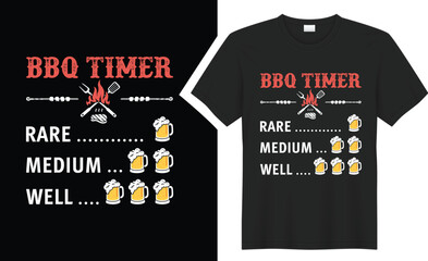 bbq timer rare medium BBQ typography t-shirt design. 
