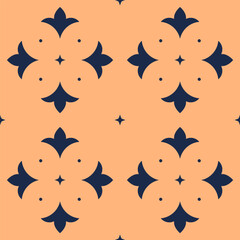 Vector. Seamless mediterranean geometric pattern, ornamental swatches. Talavera template. Portuguese Azulejo. Turkish decoration. Moroccan mosaic. Spanish porcelain. Ceramic dishes, folk ornament.