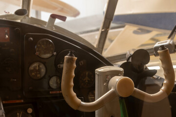 flight cockpit of a fight jet old antonov 2