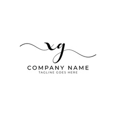 Modern initial letter XG, XG letter mark abstract calligraphy design, XG monogram logo, black color on white background