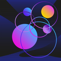 Round Circle Geometric Graphic Label Logo Icon Minimalist Gradient Symbol Poster Print Element Template Design 