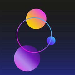 Round Circle Geometric Graphic Label Logo Icon Minimalist Gradient Symbol Poster Print Element Template Design 