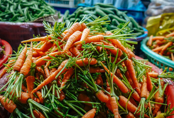 small carrots on the market