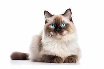 Siamese Persian cat isolated on white background