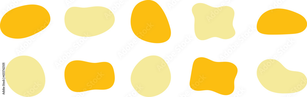 Wall mural Set of cute abstract shapes.Vector loose frame.yellow fluid vector frame.