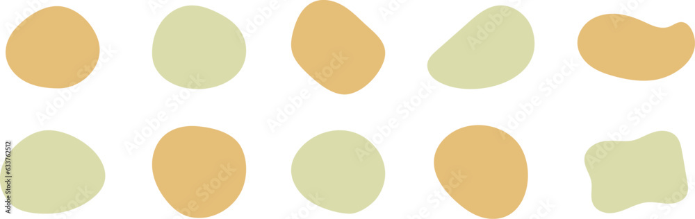Wall mural Set of cute abstract shapes.Vector loose frame.yellow fluid vector frame.