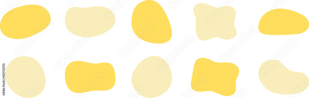 Wall mural Set of cute abstract shapes.Vector loose frame.yellow fluid vector frame.
