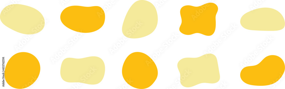 Wall mural Set of cute abstract shapes.Vector loose frame.yellow fluid vector frame.