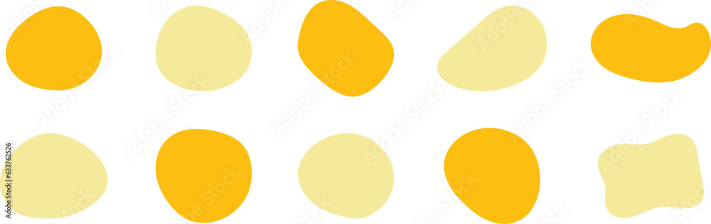 Wall mural Set of cute abstract shapes.Vector loose frame.yellow fluid vector frame.