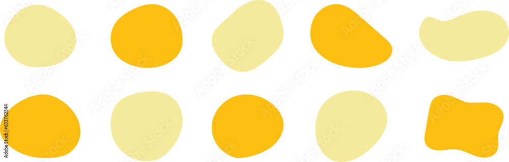 Wall mural Set of cute abstract shapes.Vector loose frame.yellow fluid vector frame.