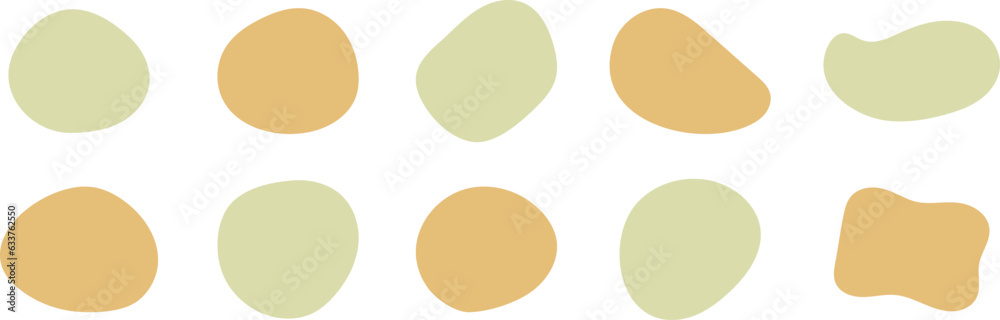 Wall mural Set of cute abstract shapes.Vector loose frame.yellow fluid vector frame.