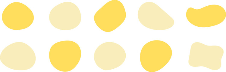 Set of cute abstract shapes.Vector loose frame.yellow fluid vector frame.