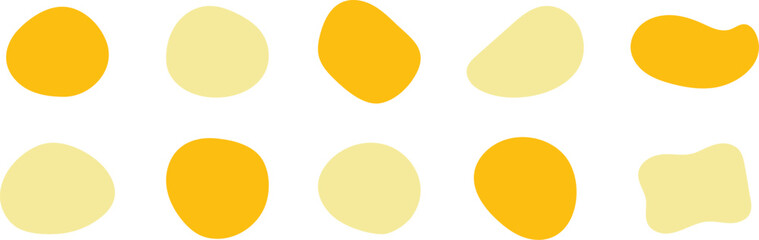Set of cute abstract shapes.Vector loose frame.yellow fluid vector frame.