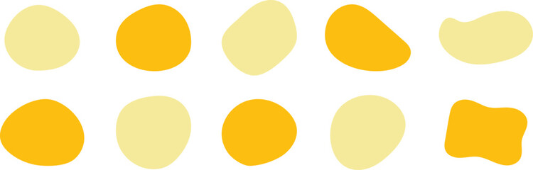 Set of cute abstract shapes.Vector loose frame.yellow fluid vector frame.