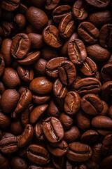 Fototapeta premium Texture of raw coffee beans close up.