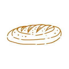 loaf of bread on a white background