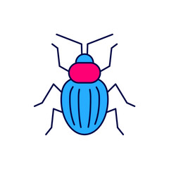 Filled outline Chafer beetle icon isolated on white background. Vector