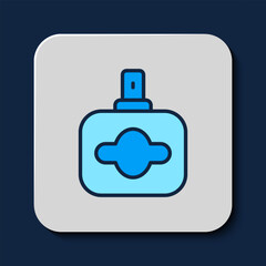 Filled outline Perfume icon isolated on blue background. Vector
