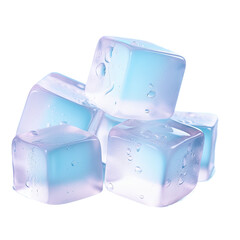 transparent background with ice cubes