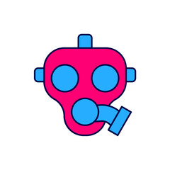 Filled outline Gas mask icon isolated on white background. Respirator sign. Vector