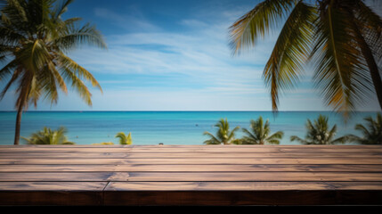 Beach Tranquility beneath Majestic Palm Trees