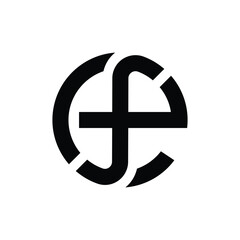 Modern initial letter EF, ef or fe abstract calligraphy design, ef or fe monogram logo, black color on white background