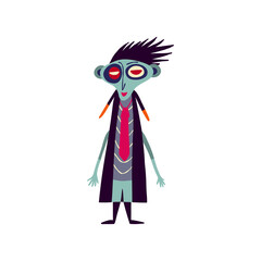 Strange zombie character. Vibrant bright Strange ugly Halloween characters