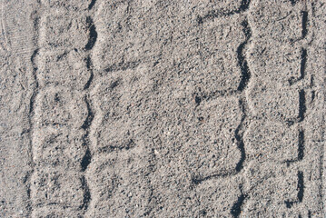tire tracks in sand
