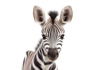 Fototapeta na wymiar Baby zebra portrait. Generative AI illustration