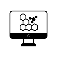Molecule on lcd vector icon which can easily modify or edit

