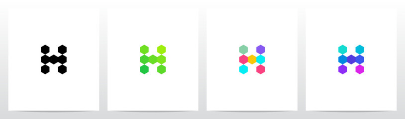 Multicolor Hexagon Letter Logo Design H