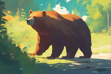 bear in the forest.Generative AI