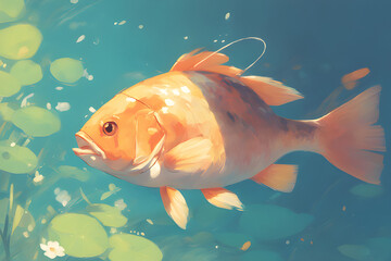goldfish in the water.Generative AI
